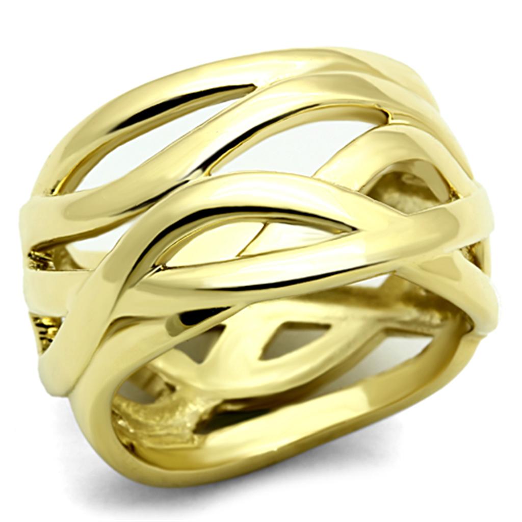 JCE1107 IP Gold(Ion Plating) Stainless Steel Ring with No Stone
