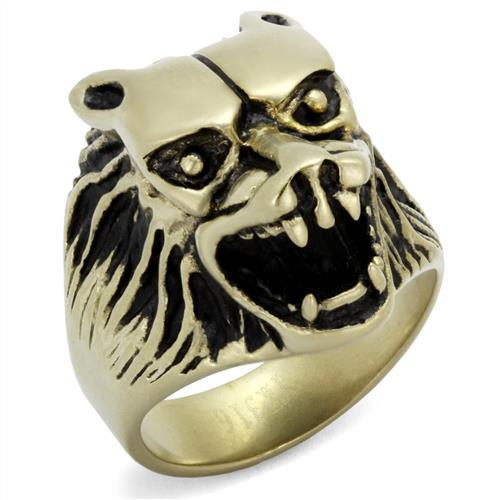 JCE2462 IP Antique Copper Stainless Steel Ring with Epoxy  in Jet