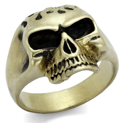 JCE2467 IP Antique Copper Stainless Steel Ring with Epoxy  in Jet