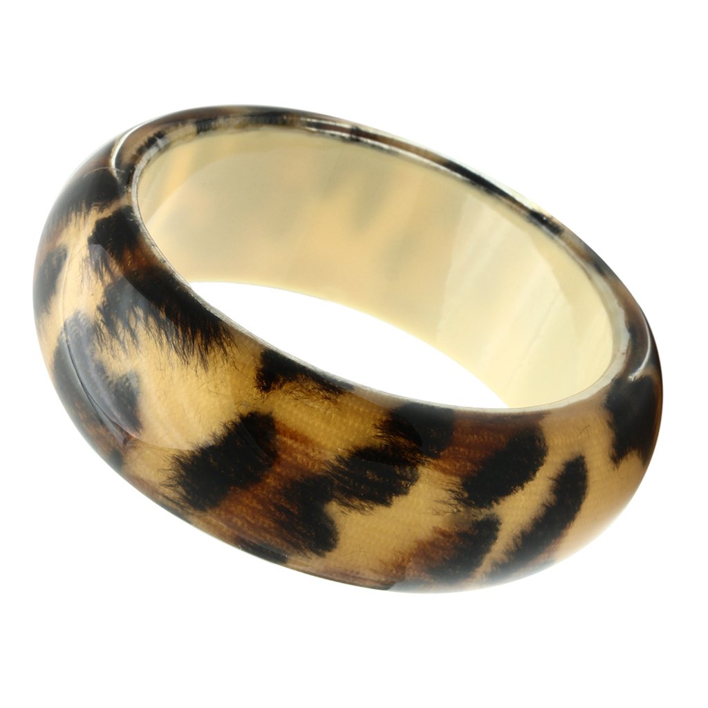 JCE034 Resin Bangle with Synthetic Synthetic Stone in Animal pattern